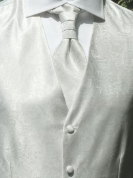 Hochzeitsweste Paisley im Set Weiß Lorenzo Guerni