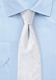 Krawatte kultiviertes Paisley-Muster weiß