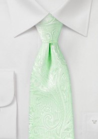 Krawatte elegantes Paisley-Motiv blassgrün