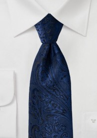 Krawatte elegantes Paisleymuster navyblau schwarz