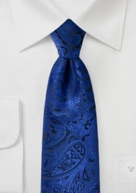 Krawatte gediegenes Paisleymotiv ultramarinblau