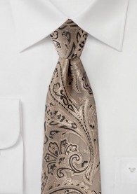 Krawatte kultiviertes Paisley-Motiv ocker schwarz