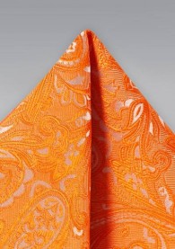 Einstecktuch lebensfrohes Paisley-Muster orange