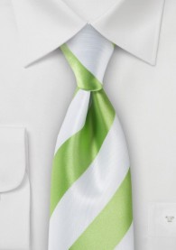 Krawatte weiß grün Blockstreifen