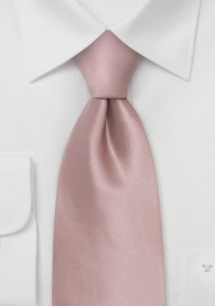 Einfarbige XXL-Krawatte mattrosa