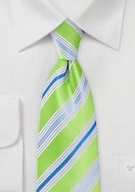 Gummizug-Krawatte Multi-Linien signalgrün
