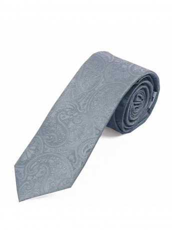 Auffallende Krawatte Paisleymotiv mittelgrau