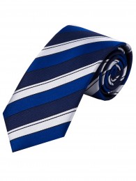 Krawatte Streifendesign navyblau royalblau weiß