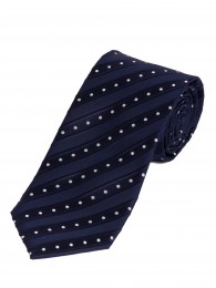 Krawatte schmal geformt Punkte Linien marineblau