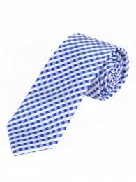 Krawatte schlank Struktur-Dessin blau perlweiß