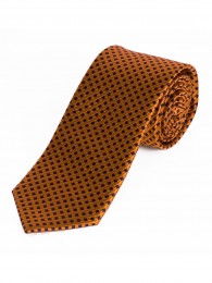 Krawatte schmal Struktur-Dekor kupfer-orange