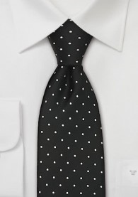 Clip-Krawatte Pünktchen silber schwarz