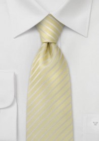 Krawatte Streifen vanille weiß