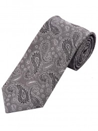 Krawatte Paisley-Muster grau silbergrau
