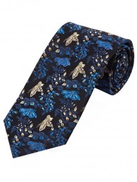 Stylische Krawatte Rankenmuster schwarz und blau