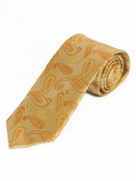 Schmale Krawatte Paisleymotiv goldfarben orange