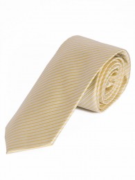 Krawatte dünne Linien perlweiß goldgelb