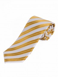 Streifen-Krawatte schneeweiß goldgelb