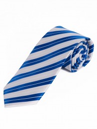 Streifen-Krawatte schneeweiß königsblau