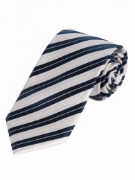 Streifen-Krawatte schneeweiß navyblau