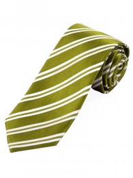 Streifen-Krawatte oliv perlweiß