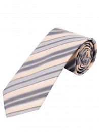 Streifen-Krawatte creme silbergrau
