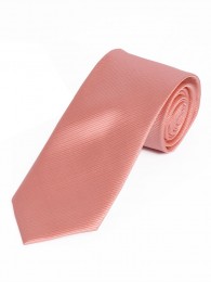 Schmale Krawatte einfarbig Streifen-Struktur rosé