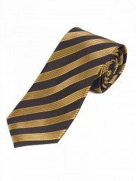 Schmale Krawatte dunkelbraun gelb