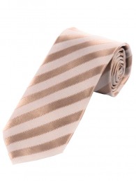 Krawatte einfarbig Streifen-Struktur ecru