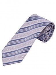 Krawatte florales Pattern Linien silbergrau und