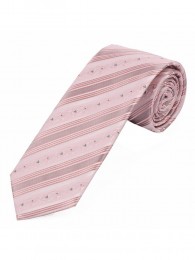 Krawatte florales Pattern Linien rosa und silber