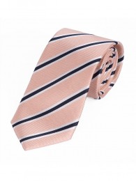 Krawatte edles Streifen-Muster rose weiß