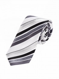 Krawatte dezentes Streifen-Dekor weiß nachtschwarz
