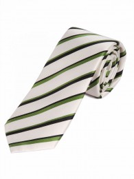 Krawatte edles Streifen-Dekor weiß asphaltschwarz
