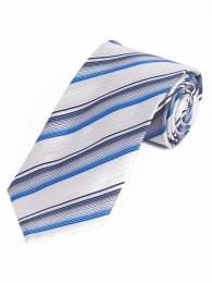 Krawatte elegantes Streifen-Dessin weiß hellblau