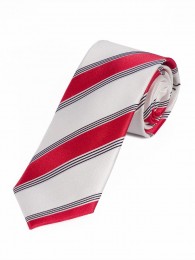 Schmale Krawatte stilvolles Streifen-Pattern weiß