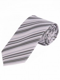 Modische Krawatte streifig hellgrau anthrazit weiß