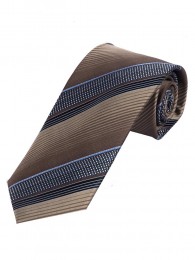 Markante Krawatte gestreift dunkelbraun taubenblau