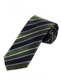 Modische Krawatte gestreift jagdgrün