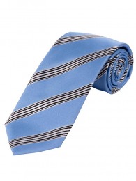 Stylische Krawatte gestreift eisblau perlweiß