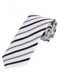Stylische Krawatte gestreift nachtschwarz weiß