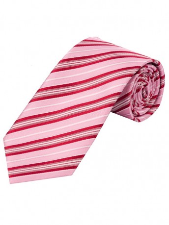 Auffallende Krawatte gestreift mittelrot rosé weinrot