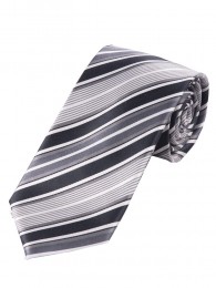Modische Krawatte streifig hellgrau anthrazit weiß