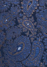 Allover-Krawatte (XXL) Paisleys blau 