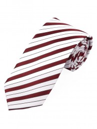 Krawatte stylisches Streifenmuster  weiß rot