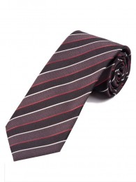 Krawatte stylisches Streifenmuster  tintenschwarz dunkelgrau mittelrot