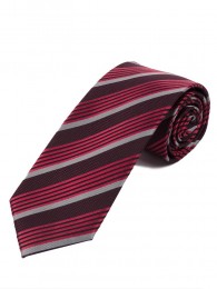 Perfekte Krawatte Streifendesign dunkelbraun rot silbergrau