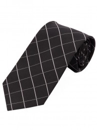 Krawatte kultiviertes Linienkaro asphaltschwarz