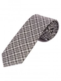 Krawatte kultiviertes Linienkaro hellgrau perlweiß