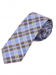 Krawatte elegantes Linienkaro taubenblau weiß und